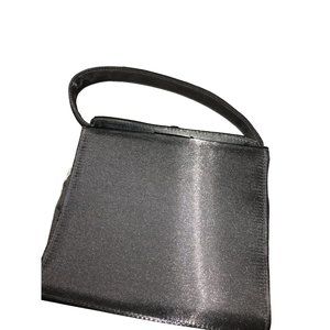 Square Satin Black Formal Purse Top Closure Hand or Shoulder Bag